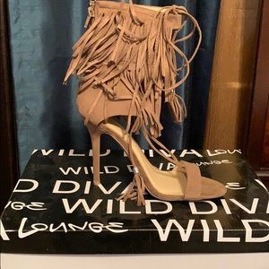 Suede Fringe heels